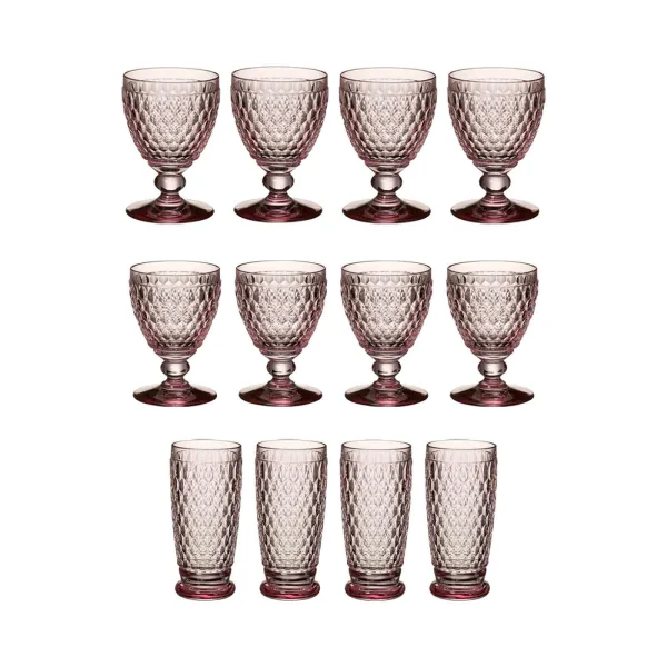Villeroy & Boch Boston Coloured Wein- & Longdrinkgläser 12er Set Rosa 1