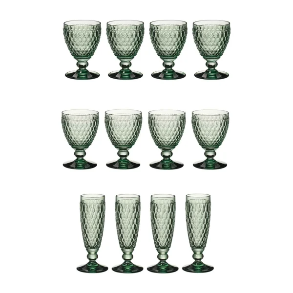 Villeroy & Boch Boston Coloured Weißwein- & Sektgläser Set 12er Set Grün 1