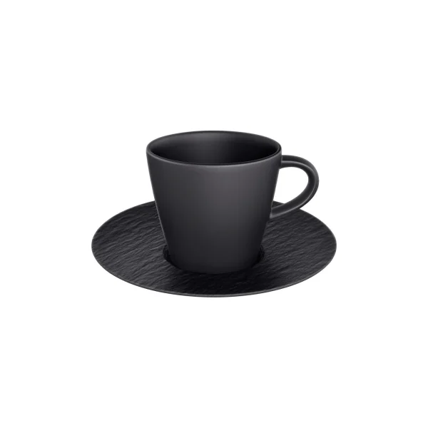 Villeroy & Boch Manufacture Rock Kaffeetasse Mit Untertasse Schwarz 4