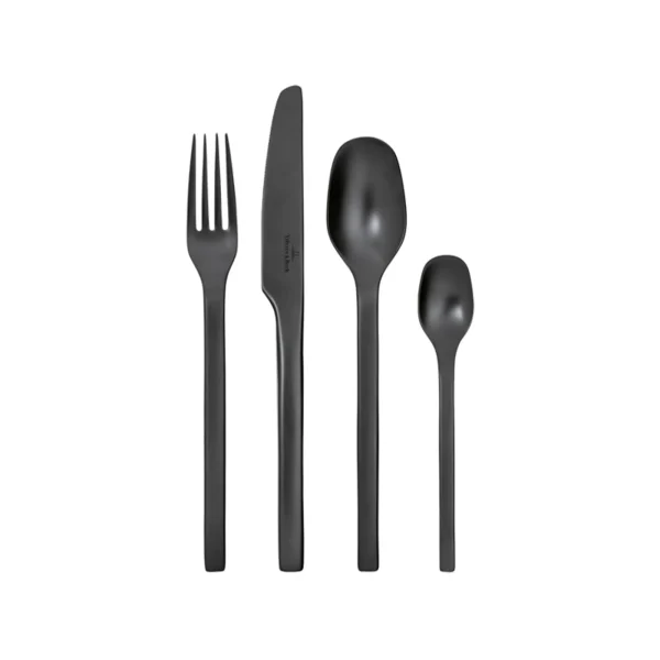Villeroy & Boch 24er Set Tafelservice Mit Besteck Manufacture Rock In Weiß 5