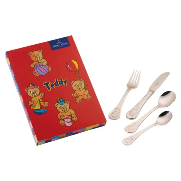 Villeroy & Boch 4er Set Kinderbesteck Teddy In Silber 3