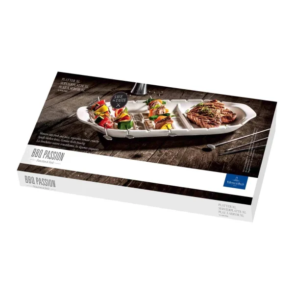Villeroy & Boch Servierplatte XL Mit Spießfunktion BBQ Passion In Weiß 3