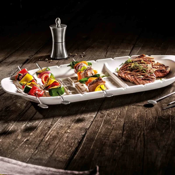 Villeroy & Boch Servierplatte XL Mit Spießfunktion BBQ Passion In Weiß 6
