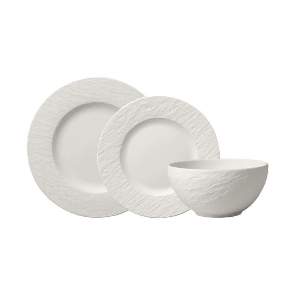 Villeroy & Boch Teller-Set, 12tlg, 4 Personen Manufacture Rock Blanc In Weiß 1