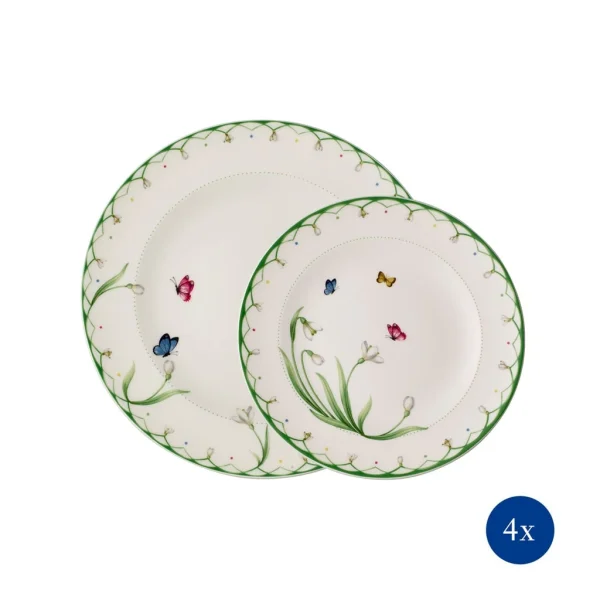 Villeroy & Boch Teller-Set, 8tlg, Für 4 Pers Colourful Spring In Grün 1